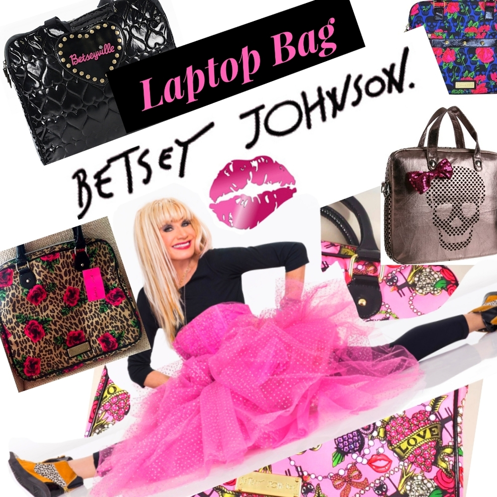 Betsey Johnson Laptop case , leopard print , Rose